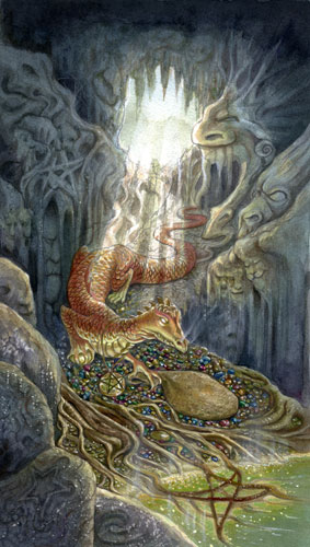 The Fire Drake by Lisa Hunt - Four of Pentacles